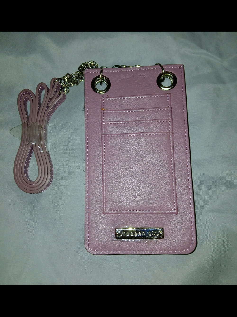 Steve Madden Pink Crossbody Phone Cardholder with Chain Strap